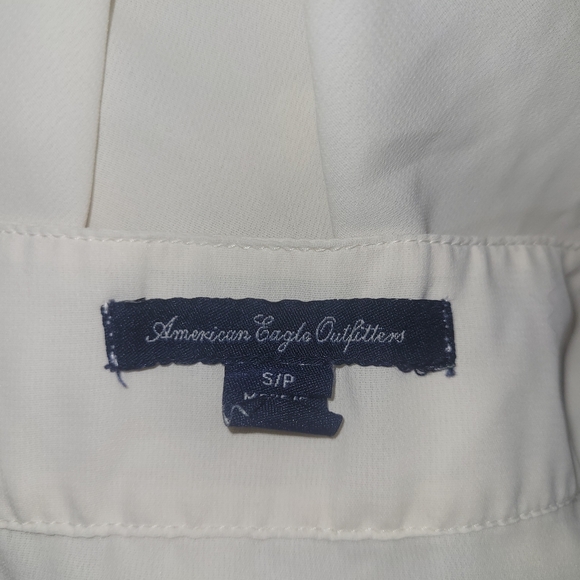 American Eagle Cream Lace Cami Top with Peplum Pleated Hemline S - Picture 6 of 6